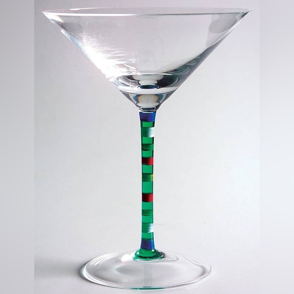 Crate&Barrel | Vintage Caprice multi color stem martini glasses set of 3
